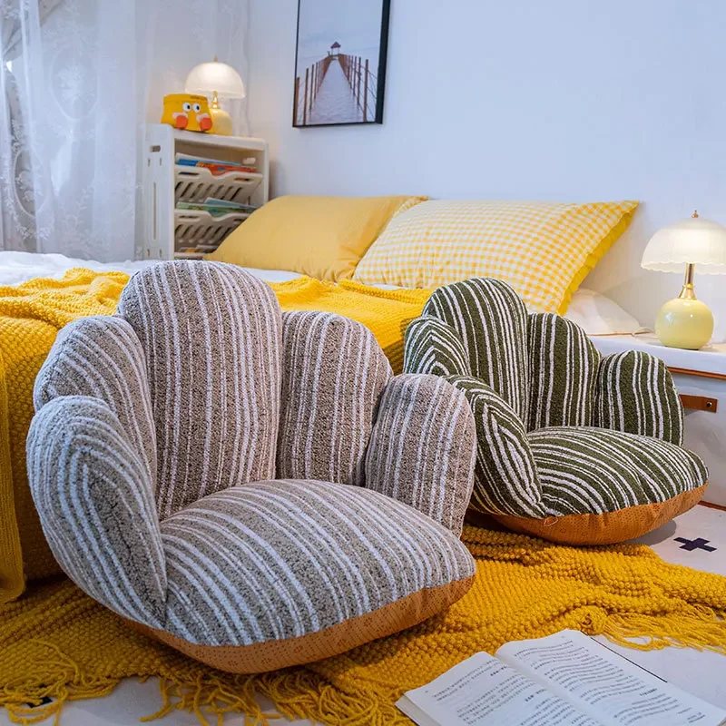 Cactus Multifunctional Backrest Cushion Striped Printed Futon Cushion for Back Support Cozy Sedentary Artifact for Home Office