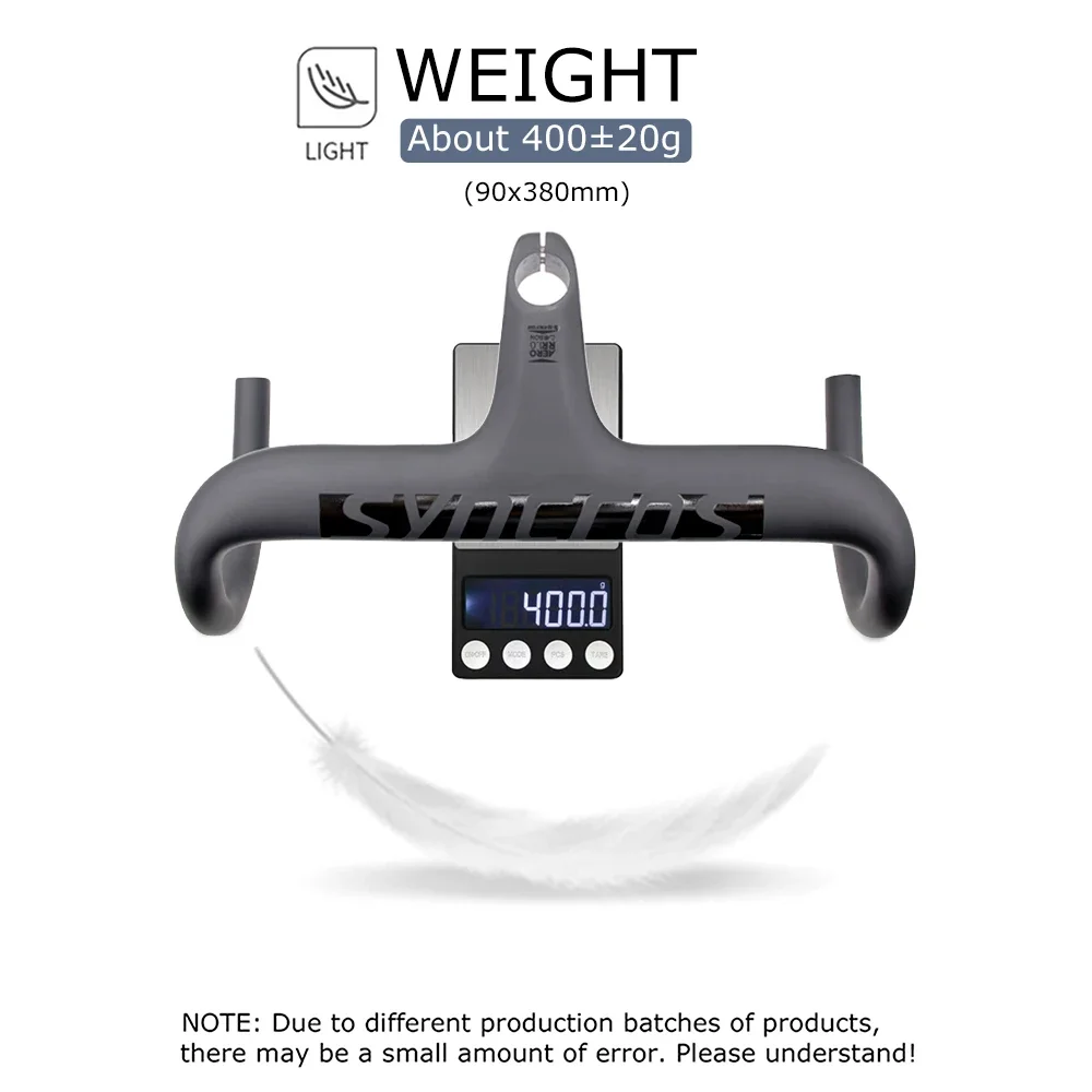 

The One Syncros ROAD BIEK Internal Cable Integrated Bicycle Handlebar,Full Carbon Fiber -10° Road Bike Cockpit 28.6mm