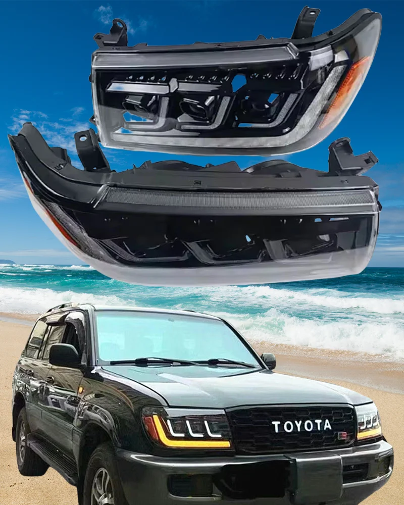 

Suitable for Toyota Land Cruiser LC100 1998-2007 models, with modified headlights, LED， A pair.