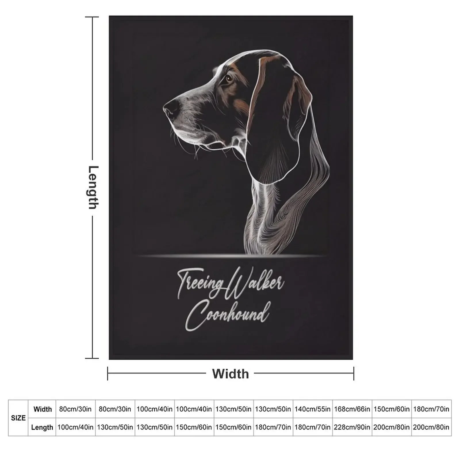 Treeing Walker Coonhound Throw Blanket for winter heavy to sleep Blankets