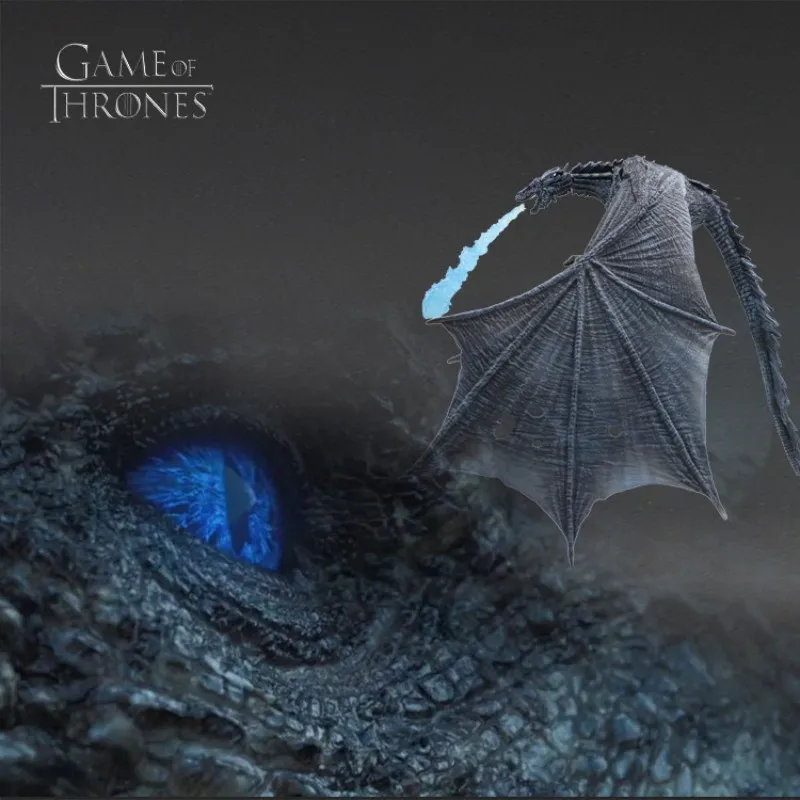 19cm Game of Thrones Anime Figure Frost Wyrm Viserion Black Dragon Model Dolls Action Figurine PVC Statue Decoration Toy Gift