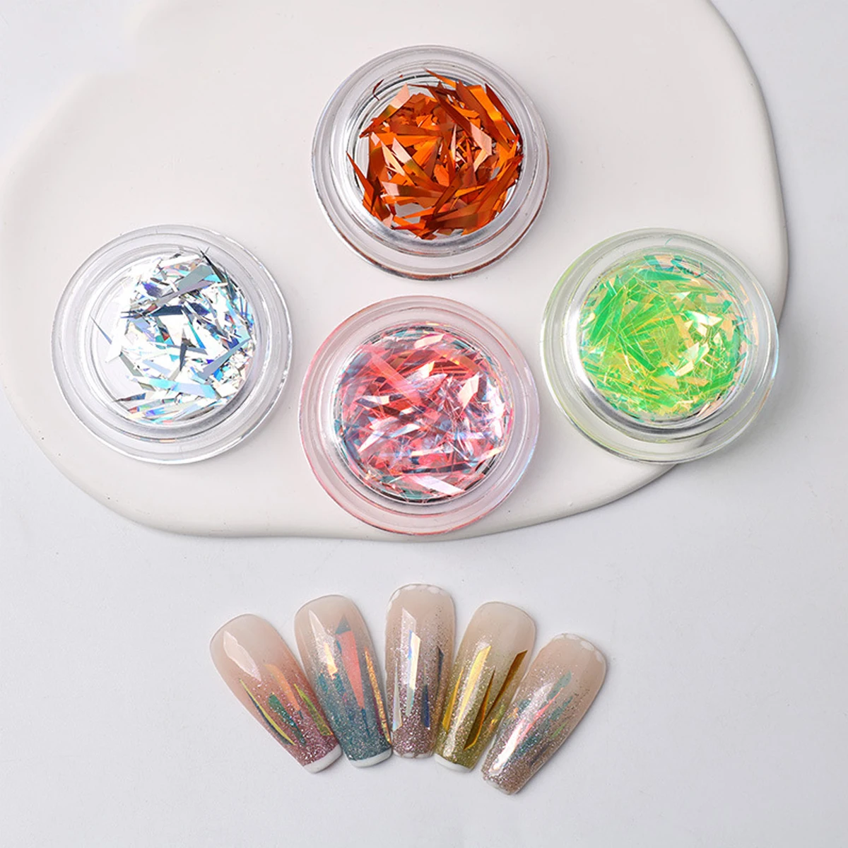 ネイルアート用オーロラステッカー、ガラスステッカー、ファンタジー、レーザーミラー、アート作成、1個