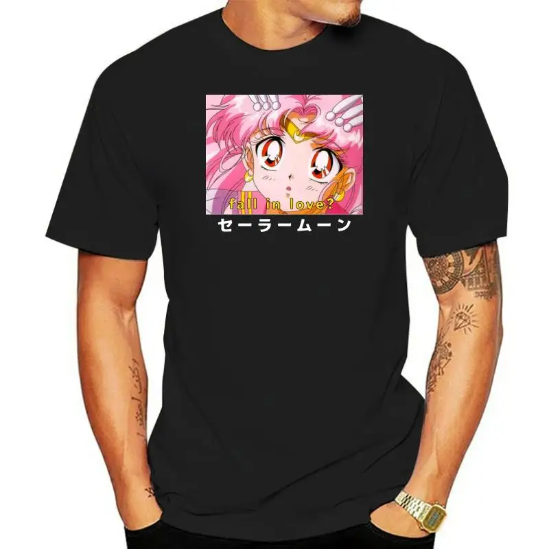 Camiseta de Sailor Moon para hombre, camisa de manga corta con estampado Ulzzang, estilo Hip Hop, informal, Harajuku