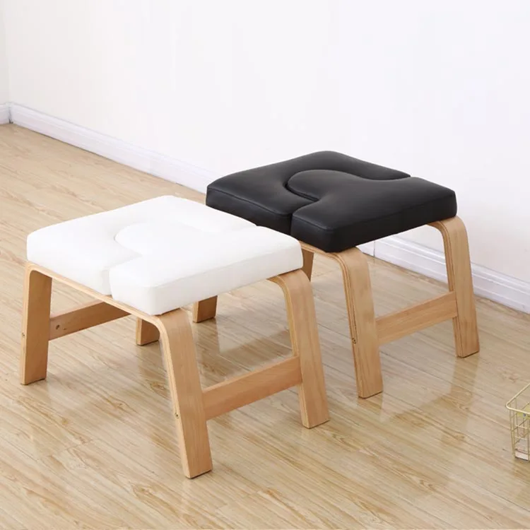 Yoga Chair Handstand Bench for Home & Gym Inversion Stool with Wooden and PU Mats