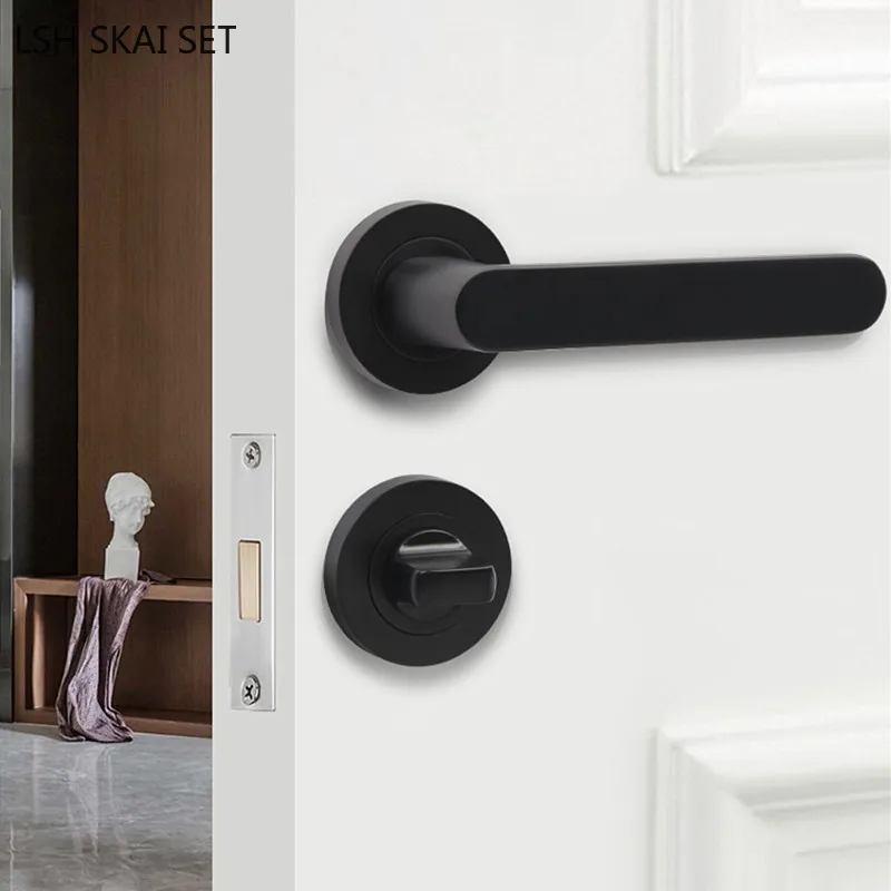 

Indoor Invisible Door Lock Zinc Alloy Keyless Single-sided Lock Bedroom Single-tongue Mechanical Lock Home Hardware Fittings