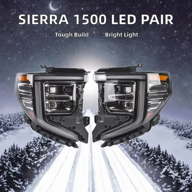 New Halogen Headlamp LH & RH 6000K For GMC Sierra 1500  For Ultimate SLT 2022-2024