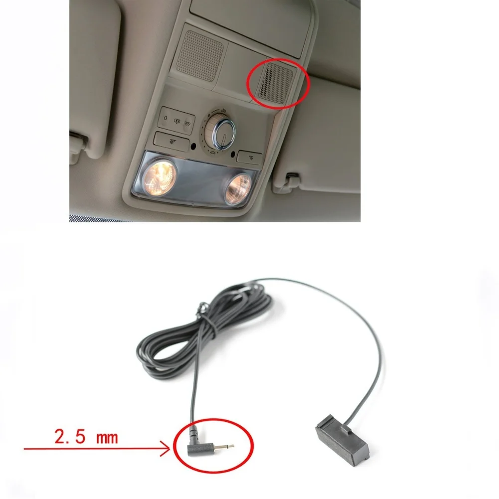 2.5mm External Microphone Car Audio Mic For Golf For Passat For Tiguan For Skoda Radio Replacement Black ABS Plastic High Sensit