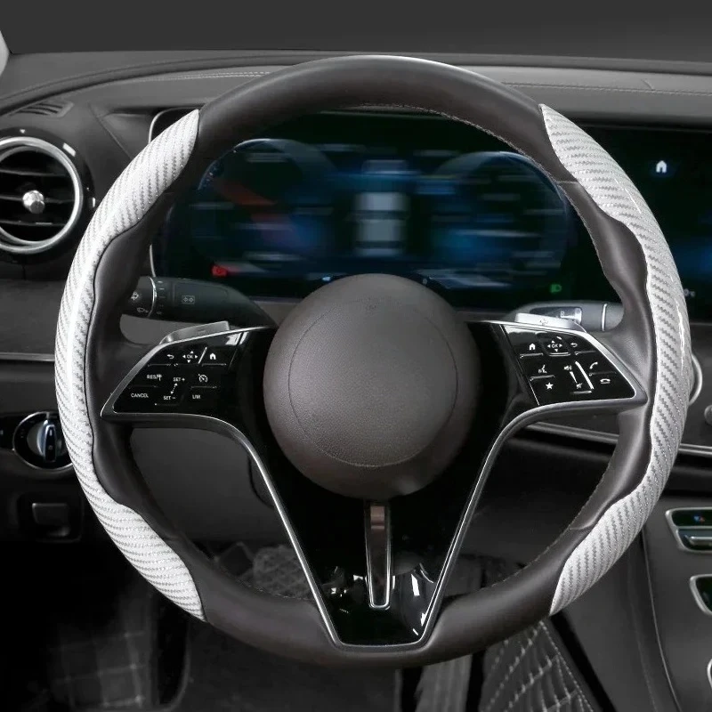 عدم الانزلاق ألياف الكربون غطاء توجيه سيارة عجلة القيادة الداعم يغطي لمقعد كوبرا ولد 2022-2025 العالمي السيارات حامي #3