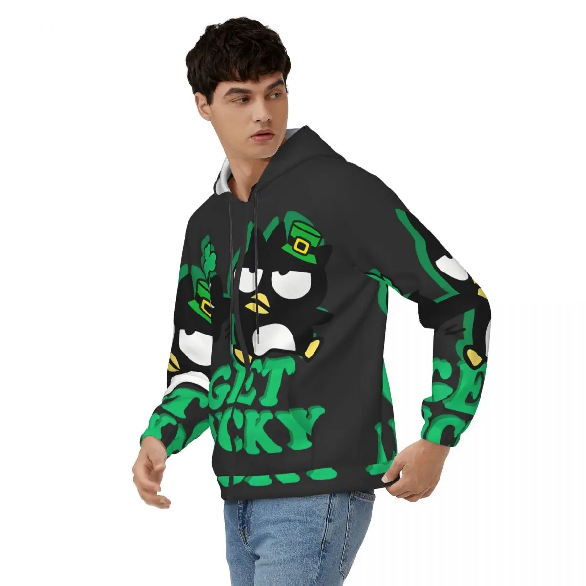 Sanrio Men's Hoodie Badtz Maru Tops  Humorous Hoodies Winter