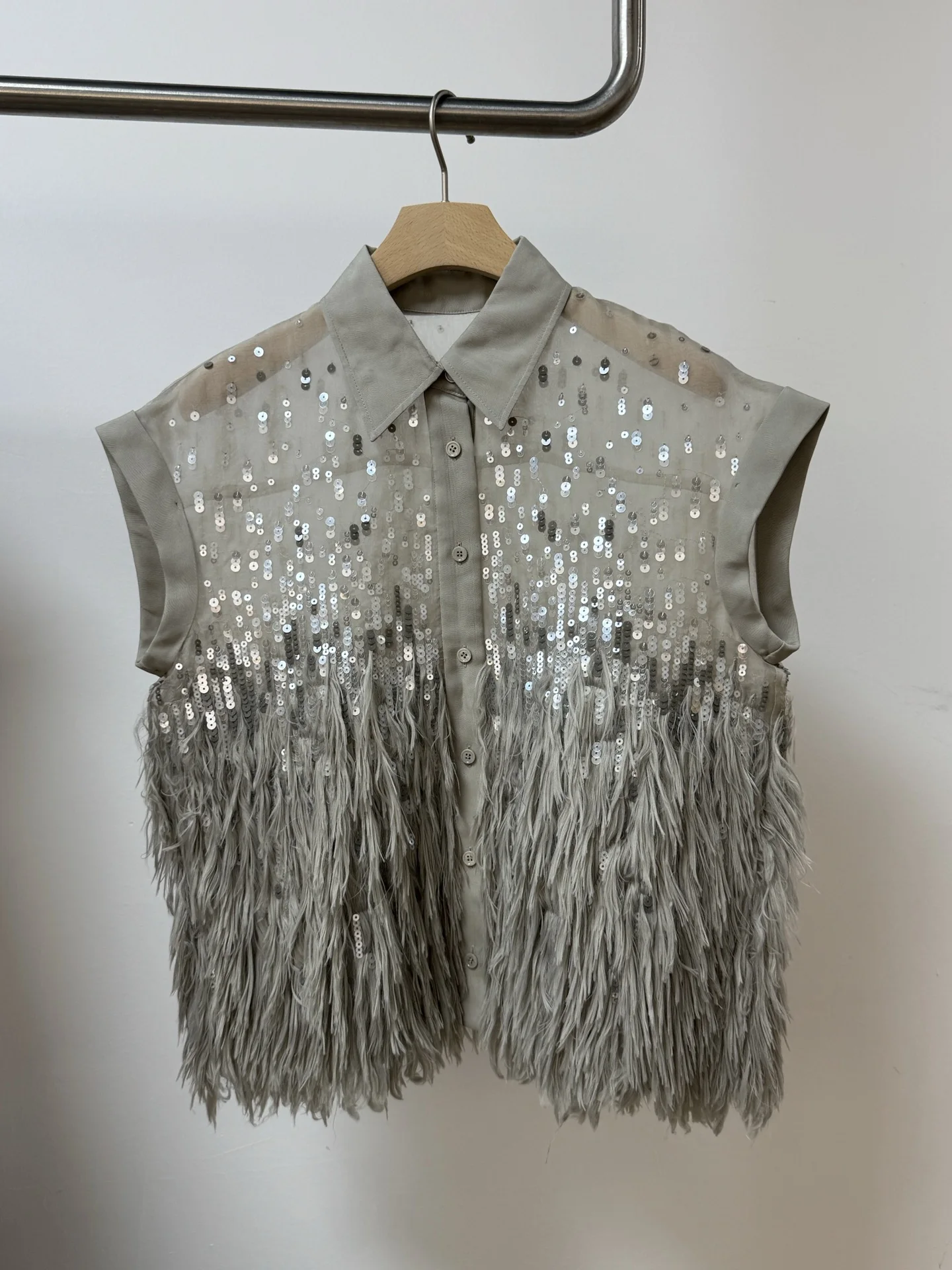 Shirt Camp Collar - Новая прочная шелковая безрукавка с воротником,