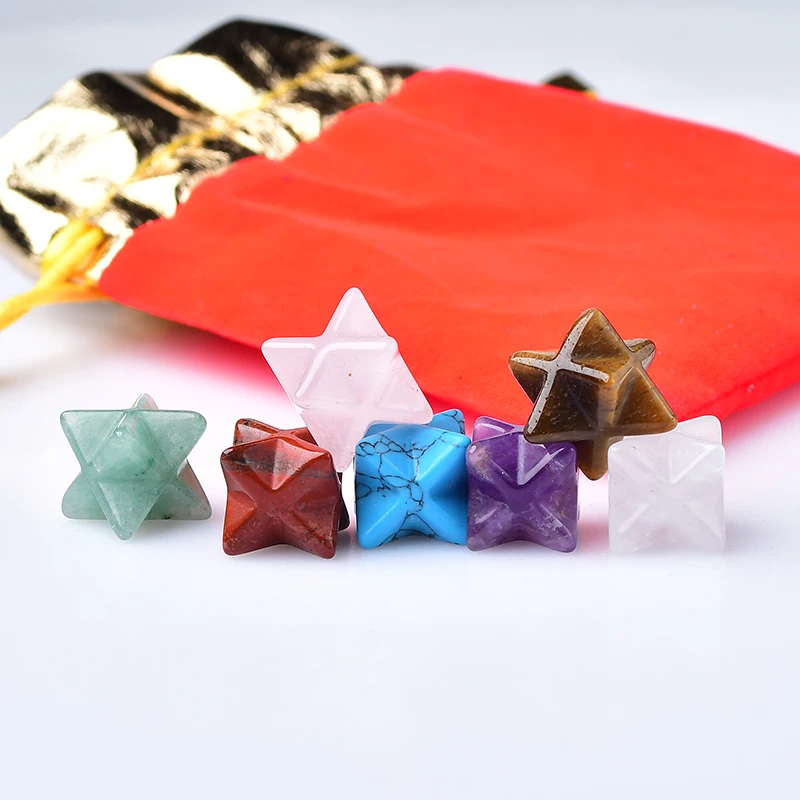 

7pc/Set Natural Crystal Merkaba Raw Crystals Magic Restoration Wicca Healing Stone Quartz Home Decor Crafts Unisex Jewelry Gifts