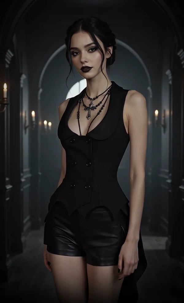 Gothic Victorian Asymmetrical Lace-Up Jacket Top for Vampire Cosplay Costume Halloween Party Gothic Style Women's Clothing