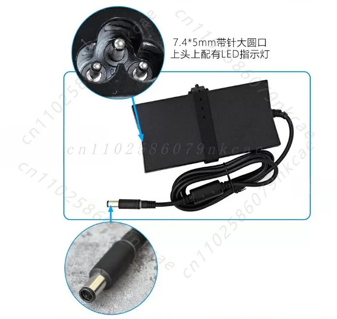 For Dell 130W Power Supply for Inspiron G3 G5 G7 7500 7700 7588 7590 7790 Laptop Charger Adapter Large Round Port