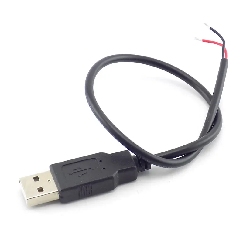 

0,3/1/2 м постоянного тока 5 В USB 2,0 типа A штекер 2-контактный разъем «сделай сам» провод зарядный адаптер питания для смарт-устройств