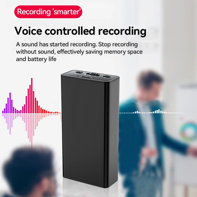 Grabadora de Audio con un clic activada por voz, dictáfono, voz larga, grabación de 3 horas, conexión magnética OTG, grabadora de voz Digital