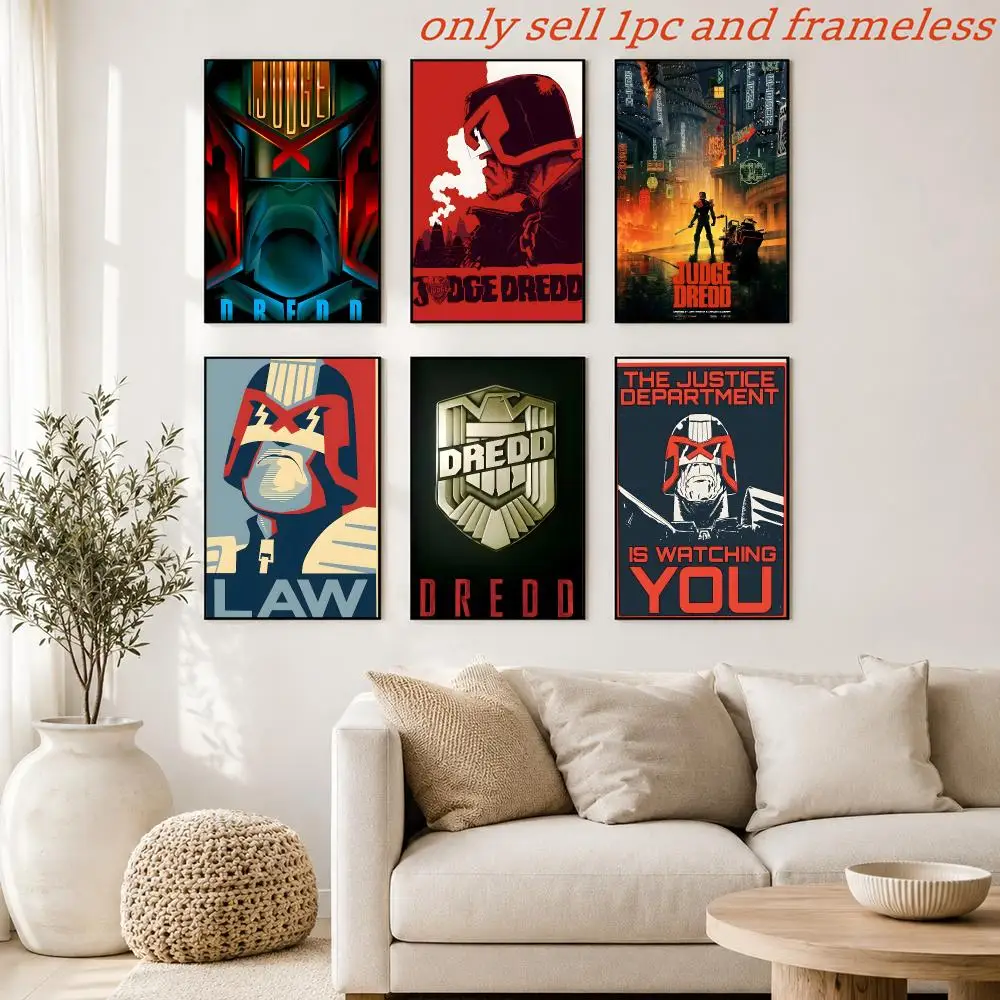 Judge Dredd Retro Sci-Fi Poster Print Home Living Room Bedroom Entrance Bar Cafe Art Painting Decora