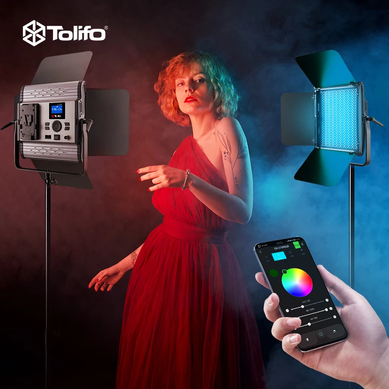 TOLIFO rgb photography APP DMX full-color led panel video photo light GKS100RGB for video shoot filming youtube vlog streaming