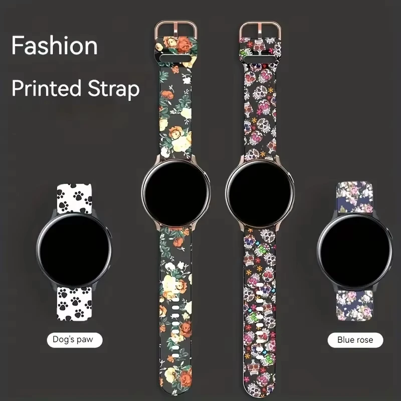 22MM 20mm 18mm band For Redmi Watch 5 lite/ Xiaomi Mi Watch 5 Active Wristband Printed Silicone Bracelet Sport strap Accessories