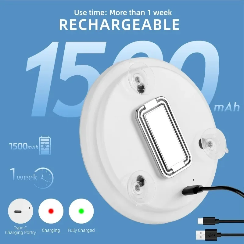 Işıklı 6 İnç Büyüteçli Ayna 5-30X 360\'lü Taşınabilir Seyahat Büyütülmüş Ayna ° Ayarlanabilir Stand ve Vantuz