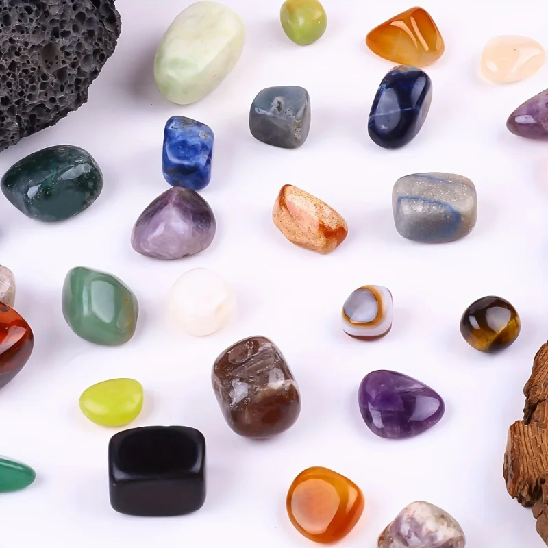 

100g/Bag Natural Tumbled Stones And Mix Color Crystals Bulk - Assorted Tumbled Polished Stones Rocks Gemstones For Home