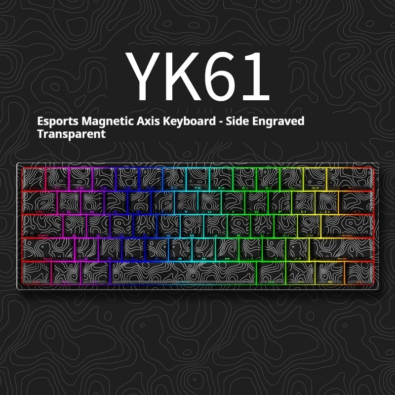 Yk61 Wired Magnetic Axis High Line Mechanical Keyboard Rgb Backlight Adjustable Key Stroke Hot Plug Play Esports Gaming Keyboard