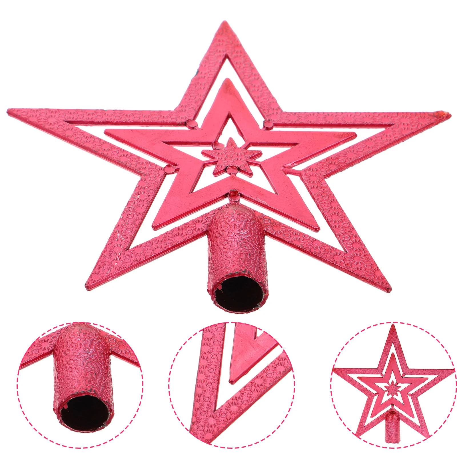 

10Cm Red Christmas Tree Topper Quality PVC Long-Lasting Bright Color Lightweight Treetop Decoration