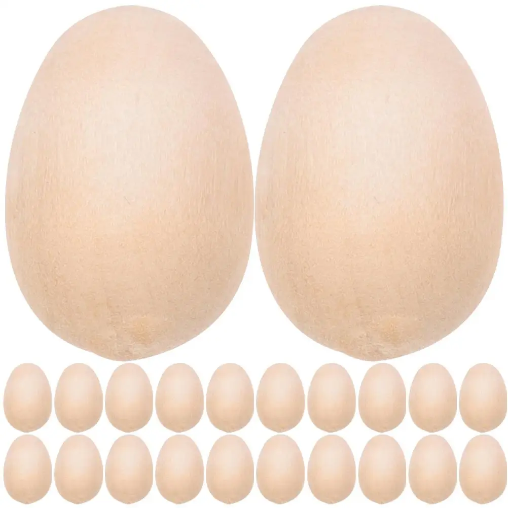 

50 Pcs Imitation Eggs Wooden Toys for Crafts Blank Art Supplies Kids Unfinished Ornaments