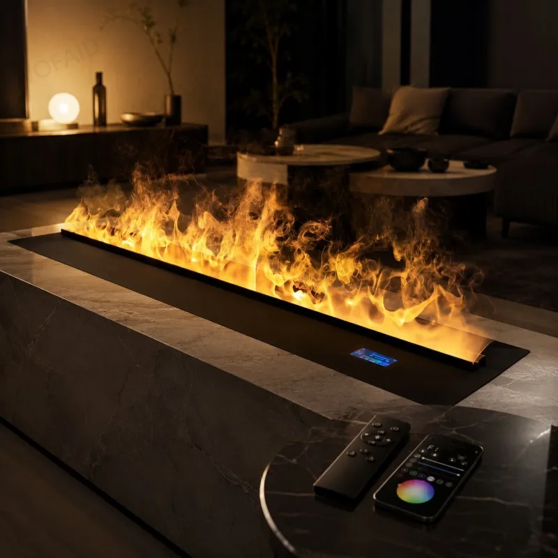 3D Mist Flame Electric Fireplace Electric Steam Fireplace Insert with Dynamic Mist Flame Display for Modern Home Styling