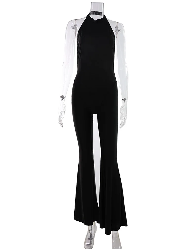 Ahagaga موضة أنيقة المرأة حللا الرسن أكمام طويلة مضيئة السراويل غمد مثير الصلبة الساتان عارية الذراعين مطوي السروال القصير