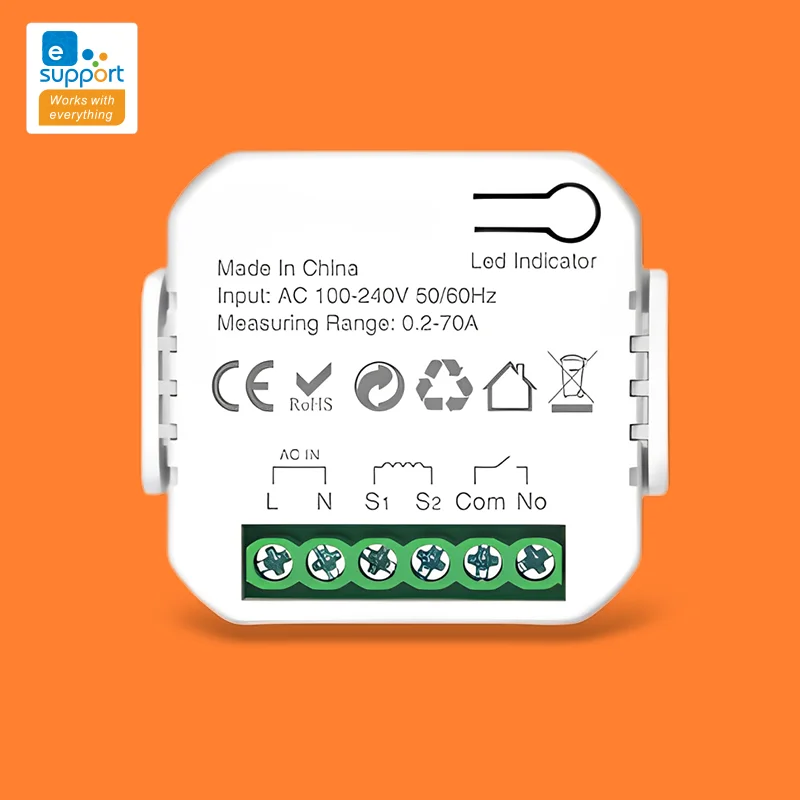 

eWelink Smart WiFi Energy Meter 70A 1/Channel And 10A Smart Swtich With Clamp App Monitor Solar Export And Import Power 110/240V