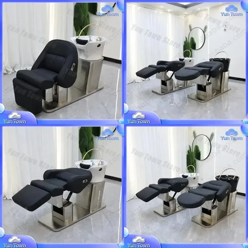 Modern Salon Chair for Barbershop Beauty Spa Backwash Shampoo Bowl Electric Back Massage Chair Hair Washing Equipment