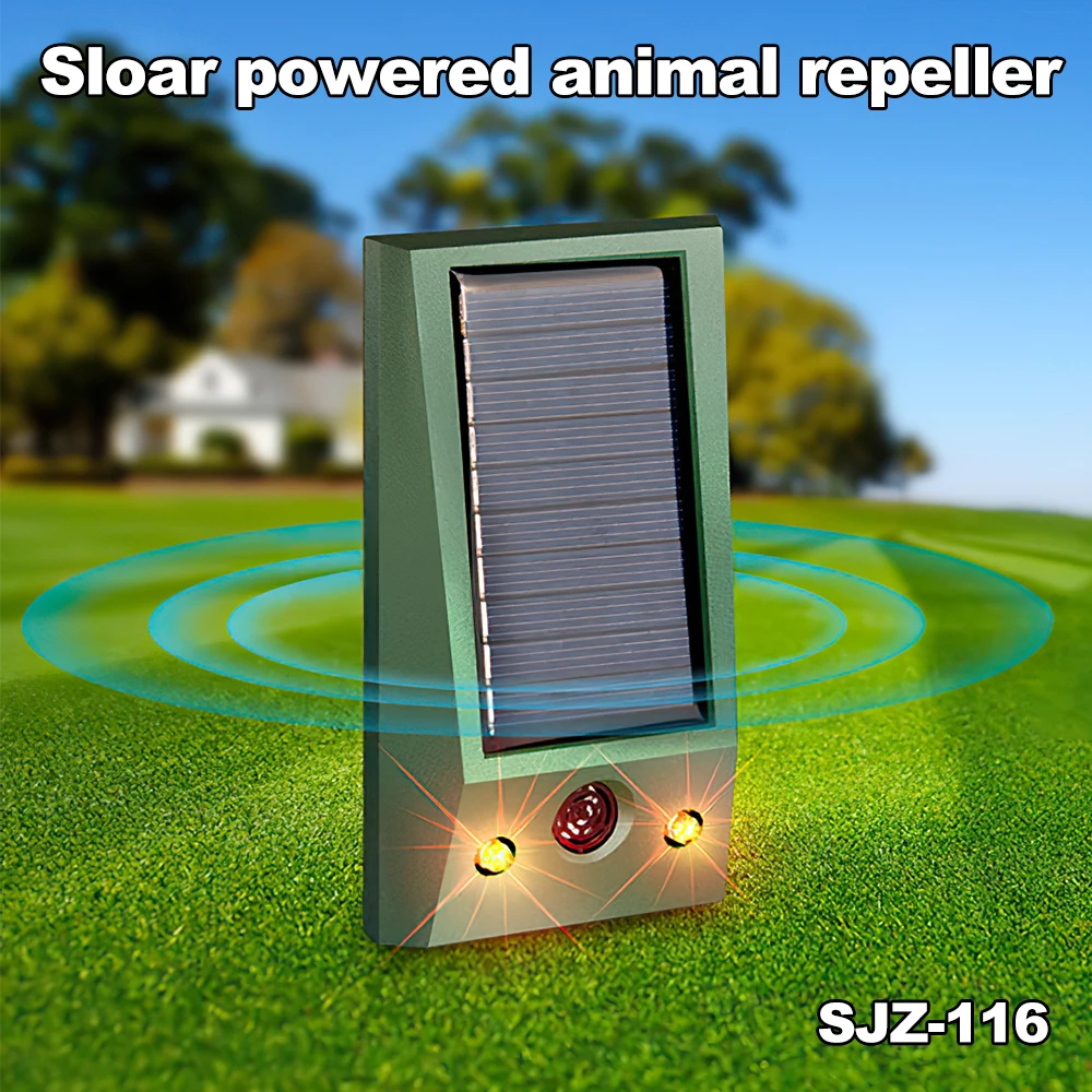 Ultrasonic Animal Repeller Solar Powered USB Rechargeable Battery Bird Cat Dog Bat Mouse Pest Repellent Animal Warning Scarer