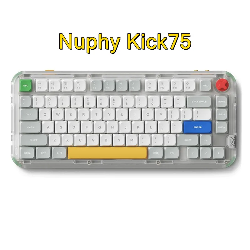 

Nuphy Kick75 Low Profile Keyboard Volume Knob 75% Hot Swappable Custom Wireless Mechanical Keyboard RGB Backlit BT/2.4G/USB-C