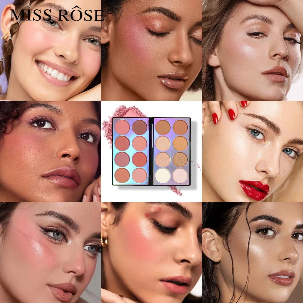 16 kleuren 3-in-1 matte blush contour oogschaduwpalet multifunctionele parelachtige glanzende gezichtspoeder dames vrouwelijke make-up cosmetica