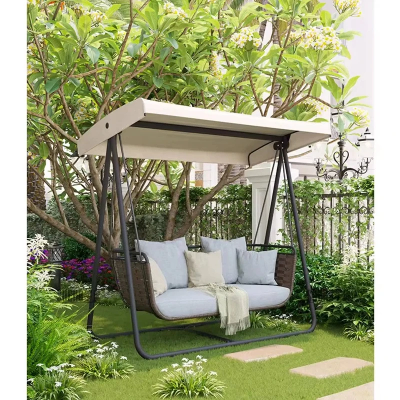 A Outdoor courtyard swing bed and breakfast garden, hanging chair single double weaving