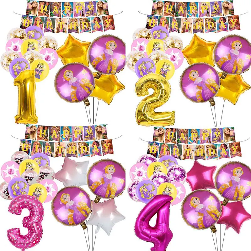 

Princess Tangled Ballon Birthday Party Decoration Supplies Banner Girl Gift Wed Decor Rapunzel Balloon Home Garden Baby Shower