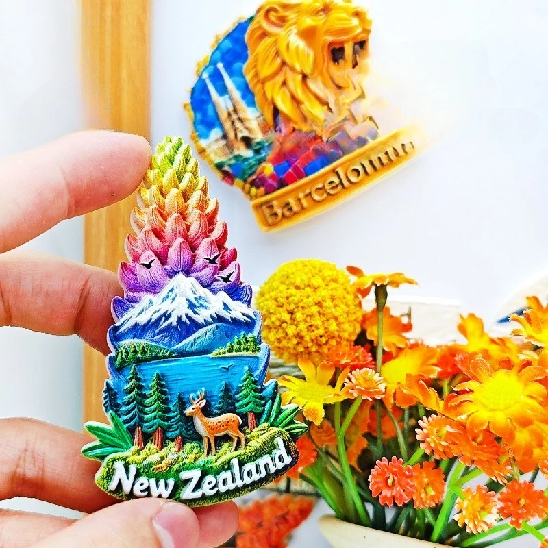 NZ Fawn Fridge Magnet - Peaceful 3D Alpine Souvenir Unique New Zealand Gift for Travel & Nature Lovers Home Decor