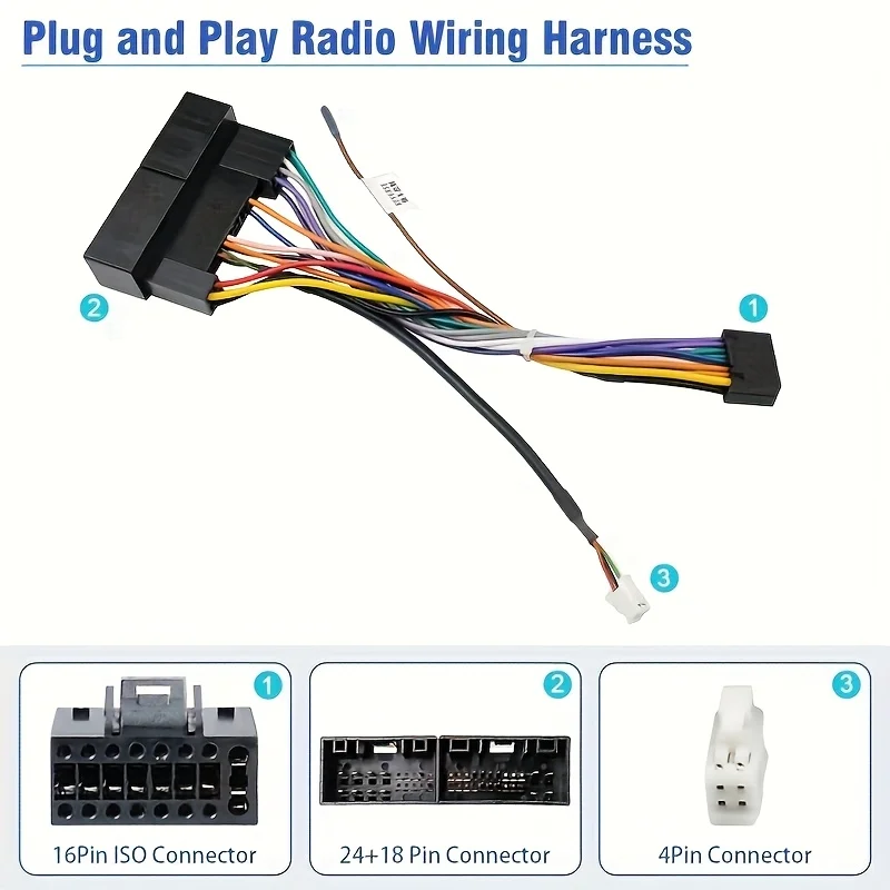 

Newest Power Harness Car Radio Cable Compatible With Hyundai IX25 Santa Fe Sonata Fit For KIA K2 K3 K4 K5 KIA Ceed