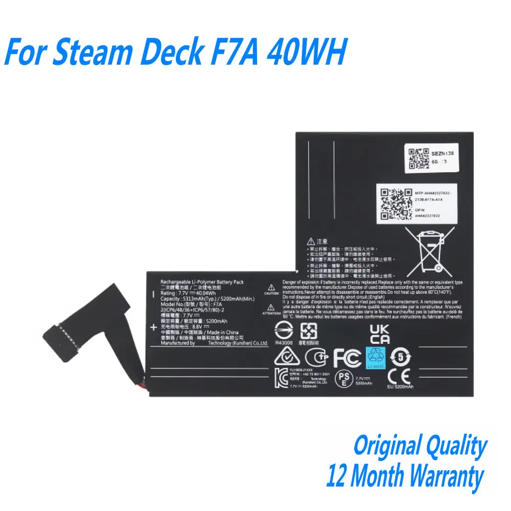 NEW Original 8.8V 5200mah 40WH F7A Laptop Battery For Steam Deck Handheld Gamepad Controller Rechargeable Batteries Accessories