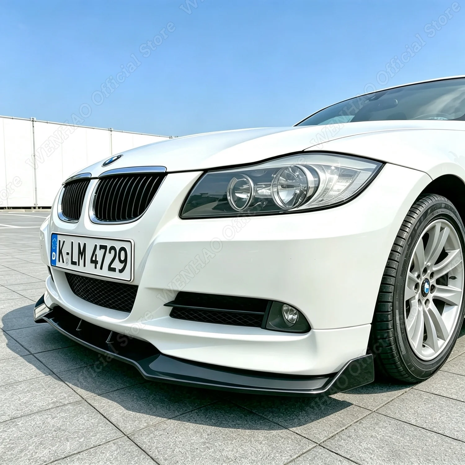 3-teiliger glänzend schwarzer Frontspoiler für BMW E90 E91 Vor-Facelift 320i 325i 2005-2008 Frontstoßstangenschutz Bodykit
