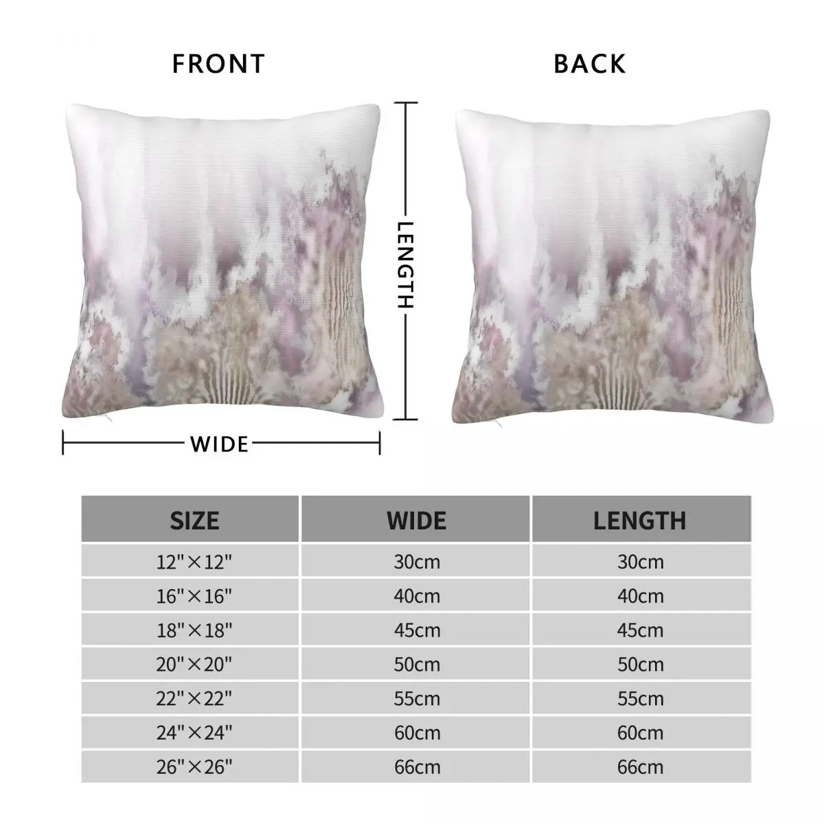 Lavender Mist Abstract Square Pillowcase Polyester Linen Velvet Printed Zip Decor Bed Cushion Cover