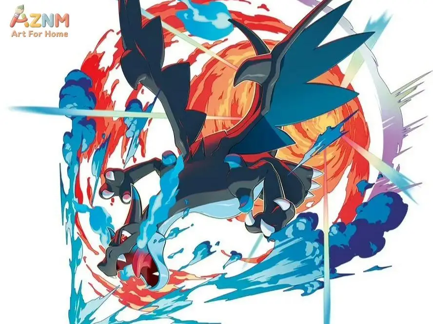 1 pièce, décoration murale imprimée « Splash Art: Mega Evolved Pokémon Collection » pour salon
