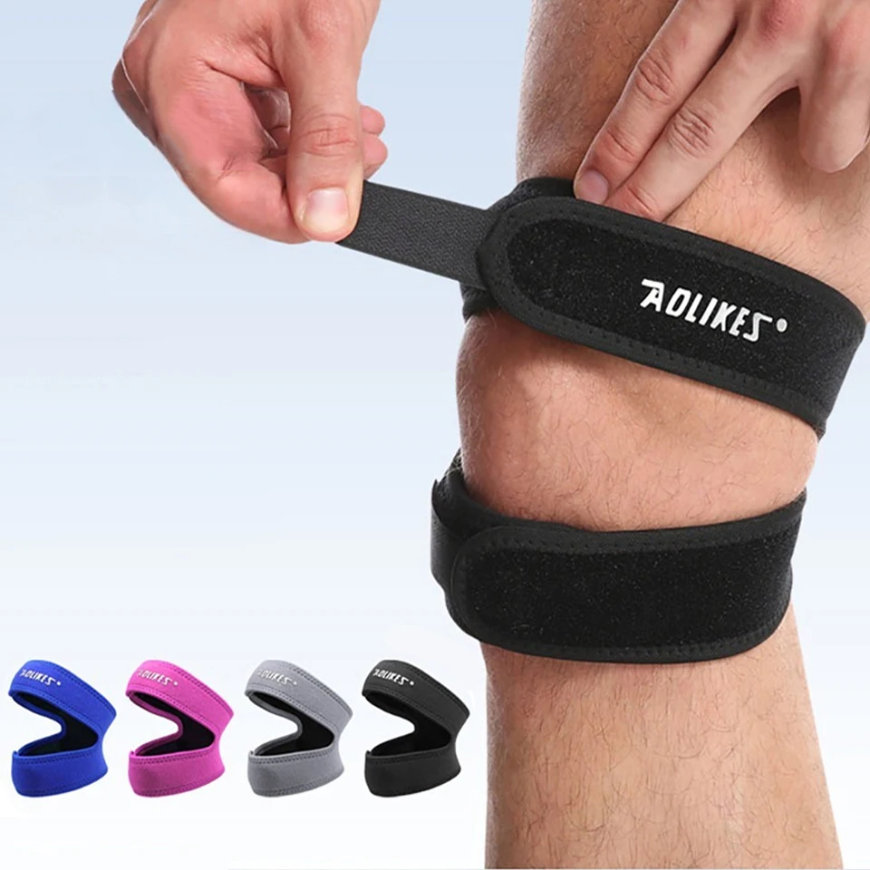 AliExpress Aolikes AOLIKES 1PCS Patella Knee Pads Double Patella Band Knee Pads Running Hiking Sports Knee Pads Fitness Cycling Knee Pads