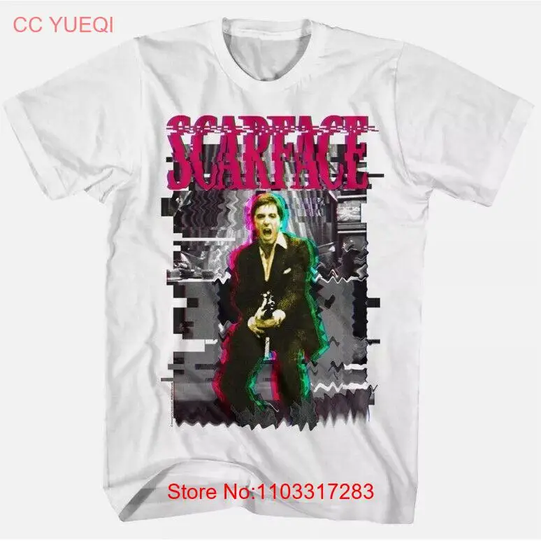 Scarface Say Hello Glitch Men's T-Shirt Al Pacino Tony Montana Shooting Scene