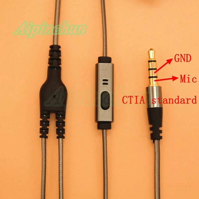 Aipinchun DIY 이어폰 오디오 케이블, 마이크 포함, 수리 교체 헤드폰 와이어 AA0190, 3.5mm