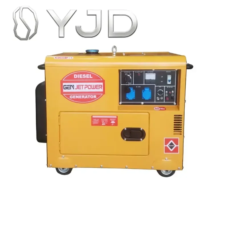 China Suppler Export 1 Phase 5KW 5KVA 50/60HZ Small Diesel Generator Set with 4 Wheels
