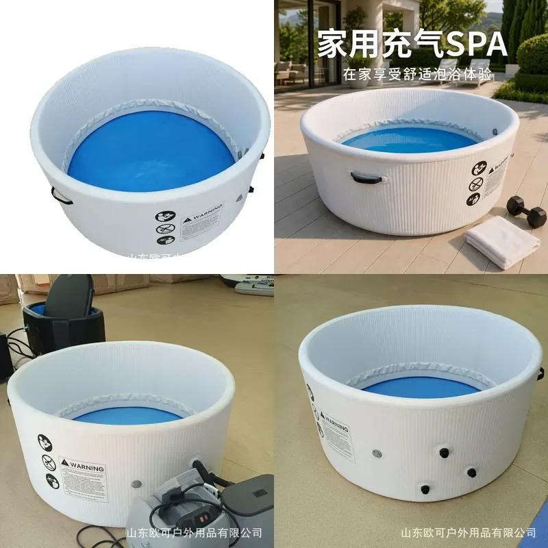 Foldable Inflatable Ice Bath Tub Portable Double Cold Therapy Pool Brushed Surface Constant Temperature for Home Recovery