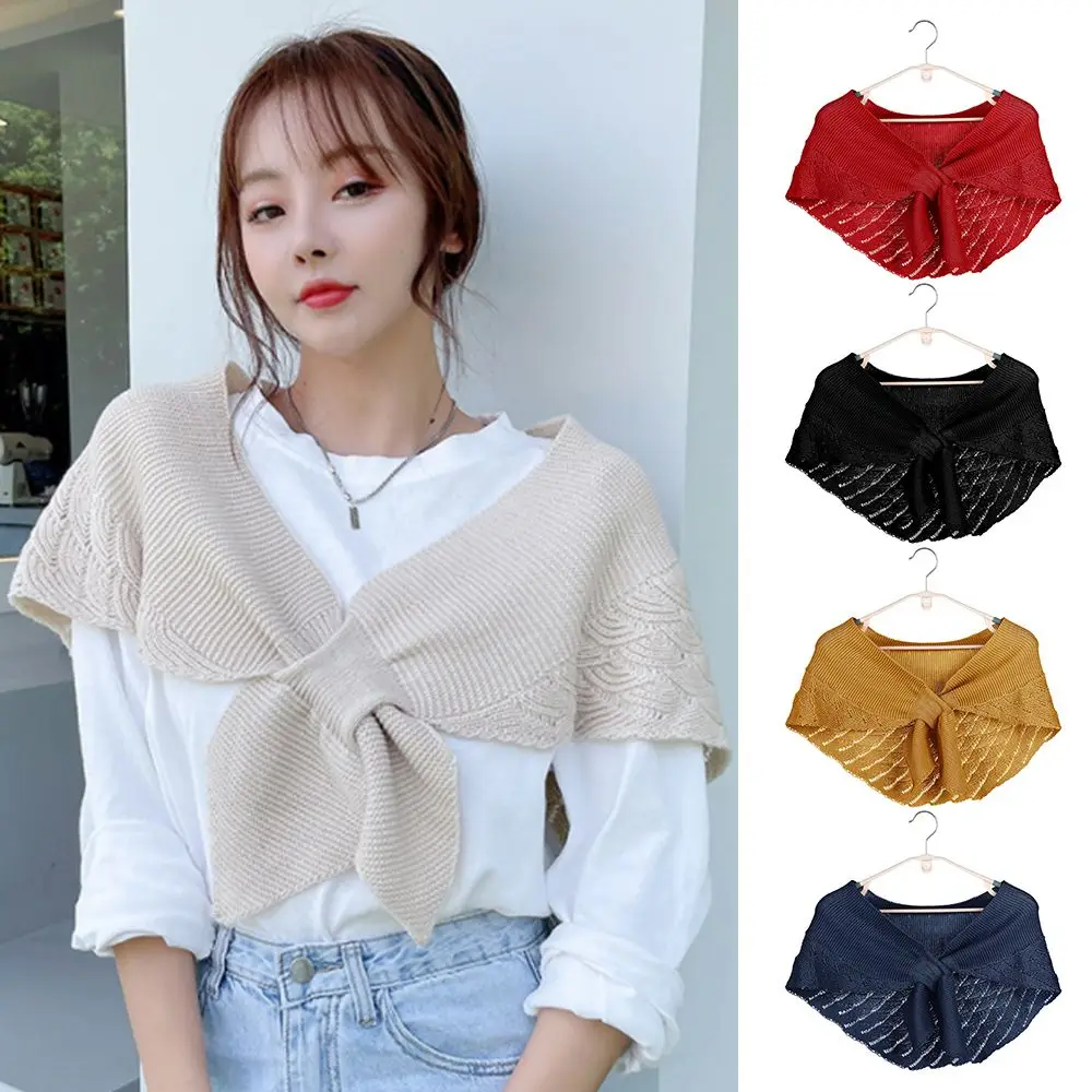 

Fashion Warm Knitted Fake Collar Soft Detachable Scarf Windproof Casual Shawl for Hoodie Suit