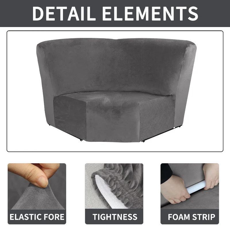 Velvet Corner Sofa Cover Furniture Protector Slipcover for L Shape Sectional Recliner Couch Reclining Sofa Additional Seat