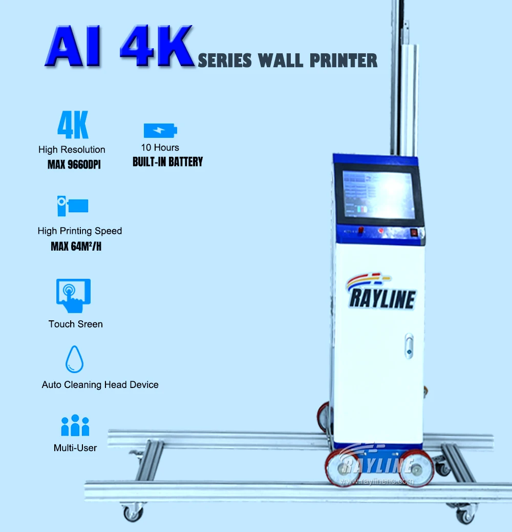 AI 4K-Wanddrucker, automatische Spaltung und Positionierung von Bildern, unbegrenzte Länge/Breite, vertikale UV-Tinten-Wanddruckmaschine – Detail 2